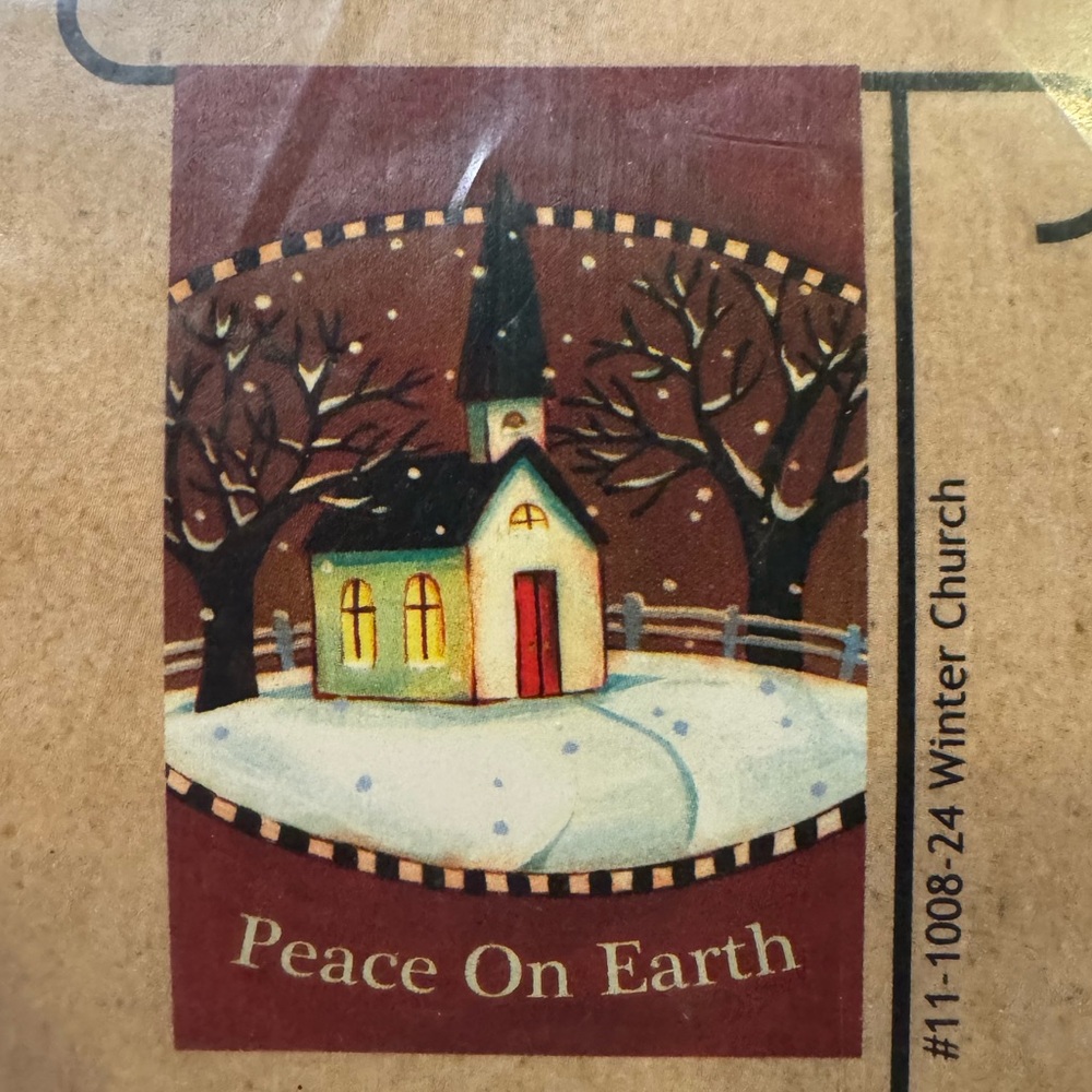 Toland | Decorative Flag | Winter Church | 12.5” x 18” | NEW